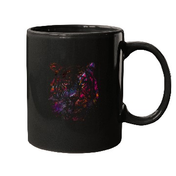 Discover Tiger Face Abstract Art Watercolor Mugs