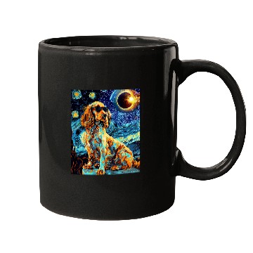 Discover Total Solar Eclipse Welsh Springer Spaniel Dog Mugs