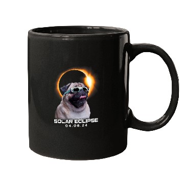 Discover vintages Solar Eclipse Lovely Pug Dog Kawai Animal Lovers Mugs