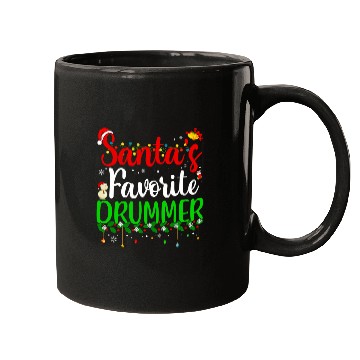 Discover Santas Favorite Drummer Funny xmass Pyjama Christmas 2 Mugs