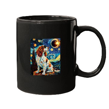 Discover Total Solar Eclipse Welsh Springer Spaniel Dog 4 Mugs