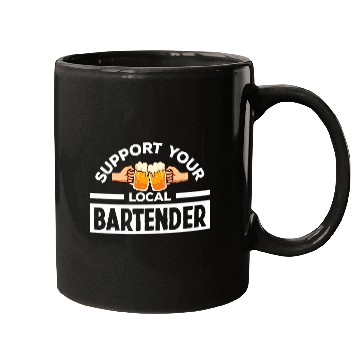 Discover Support Your Local Bartender Pub Party Drinking Beer Mugs