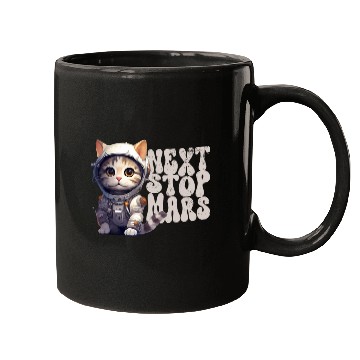 Discover Next Stop Mars Cute Astronaut Cat Mugs