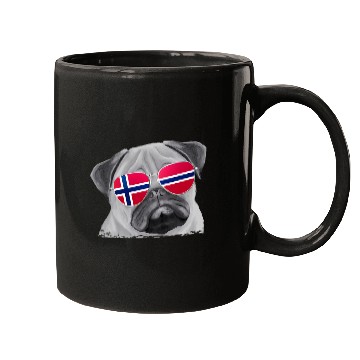 Discover Pug Dog Norway Flag Sunglasses Mugs