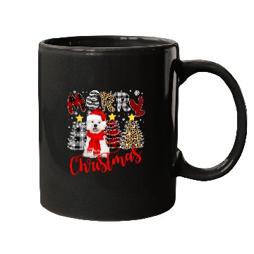 Discover Westie Merry Christmas Tree Leopard Plaid Printed Mugs