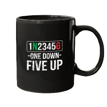 Discover One down motorcycle rider five up Mugs