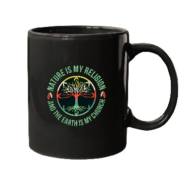 Discover Nature Is Religion Native American Day Pride Support Graphic Mugs