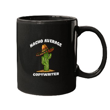 Discover Nacho Average writer Pun Retro Cactus Sombrero Art Mugs