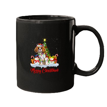 Discover xmass Lighting Cavalier King Charles Spaniel Dog Christmas 4 Mugs
