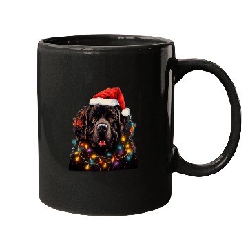 Discover xmass Newfoundland Dog Tangled Christmas Lights 2 Mugs