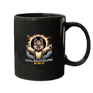 Discover Norwegian Elkhound Dog Selfie Solar Eclipse Mugs