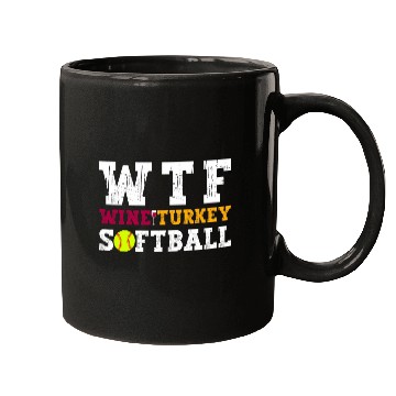 Discover WTF Wines Turkey Softball Thanksgiving Mugs