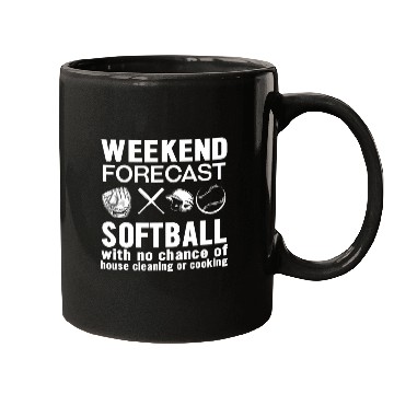 Discover Weekend Forecast Funny Softball Softball Player Gift Mugs