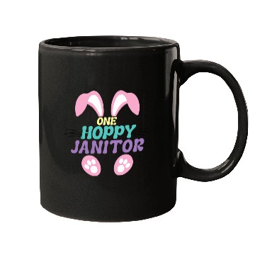 Discover One Hoppy Janitor Easter Bunny Funny Cleaner For Easter Mugs