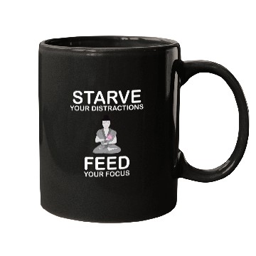 Discover Yoga starve your distractions feed your mind 2 Mugs
