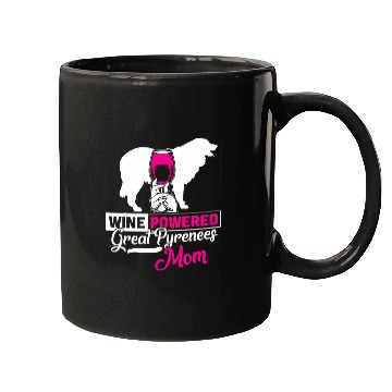 Discover Wines Powered Great Pyrenees Mom Dog Mugs