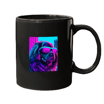 Discover Newfoundland Dog Newfie Vaporwave 80s Synthwave Retrowave Mugs