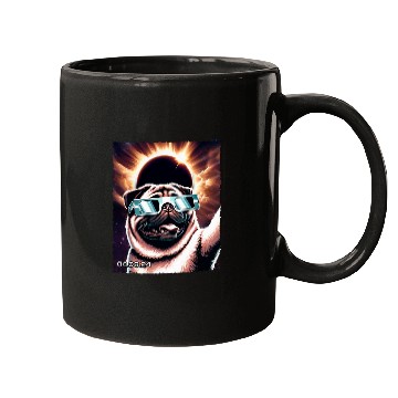 Discover Retro Pug Dog Solar Eclipse Cute Animals Kawai Puppy Lovers Mugs