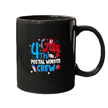Discover 4th Of July Postal Worker Crew Fireworks Mugs
