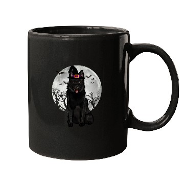 Discover Scary Schipperke Dog Witch Hat Halloween Mugs
