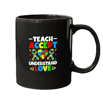 Discover Teach Accept Understand Love SPED Teacher Autism Awareness Mugs