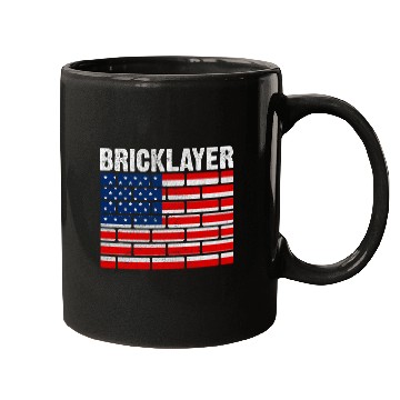 Discover Patriotic Bricklayer Job Bricks Construction Mortar Mason Mugs