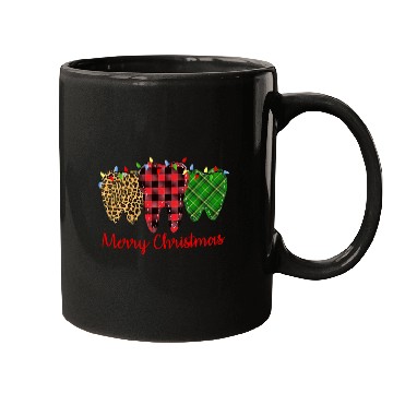 Discover three th merry xmass christmas buffalo leopard plaid cool Mugs