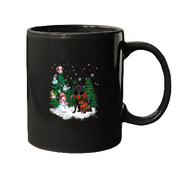Discover Schipperke Dog Christmas Snowman xmass Tree Pajama Mugs