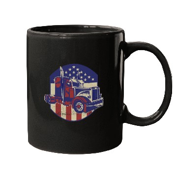 Discover american truck driver us trucker semi truck Mugs