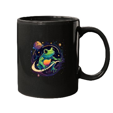 Discover Outer Space Frog on Galaxy Astronaut Frog Mugs
