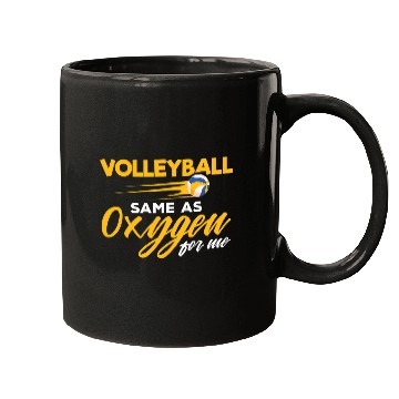Discover Volleyball the Same as Oxygen for me Volleyball Player Coach Mugs