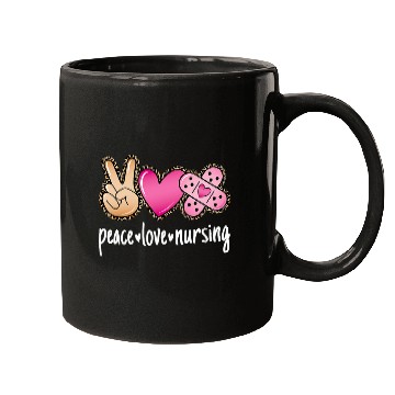 Discover Peace Love Nursing Leopard Print Cute nurses Mugs