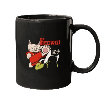 Discover Funny Mr Meowgi Karate Cat Meow design Mugs