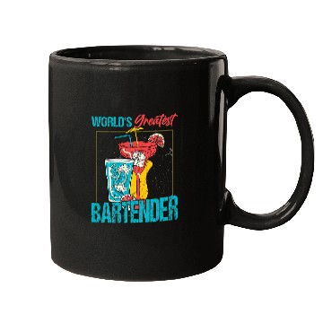 Discover Worlds Greatest Bartender Barman Cocktail Mugs