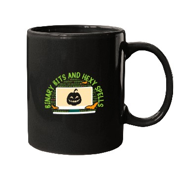 Discover Binary Bats and Hexy Spells Spooky Programmer Halloween 1 Mugs