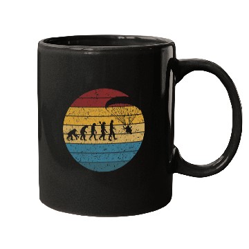 Discover Retro vintages Flying Paraglider Pilot Evolution Mugs