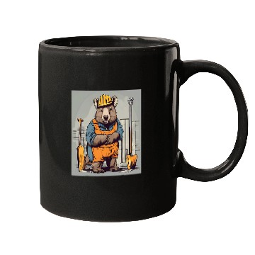 Discover Wombat Construction Foreman Building Site Animal Design Mugs