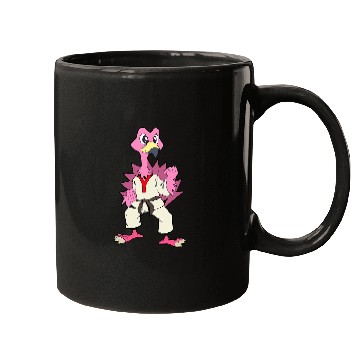 Discover Comic Flamingo does Karate Mugs