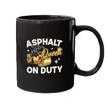 Discover Asphalt Queen On Duty Paving Road Construction Road Worker Mugs