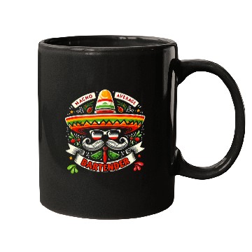 Discover Nacho Average Bartender Clothing Joke Pun Funny Bartending Mugs
