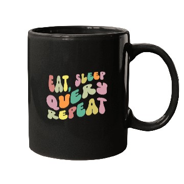 Discover Eat Sleep Query Repeat Computer Coding Database Retro Mugs