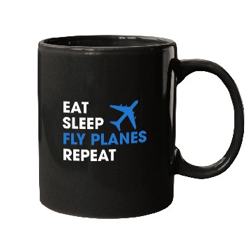 Discover Eat Sleep Fly Planes Repeat Pilot Airline Mugs