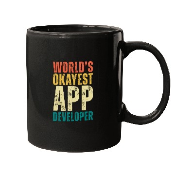 Discover Retro Worlds Okayest App Developer Funny Programmer Mugs
