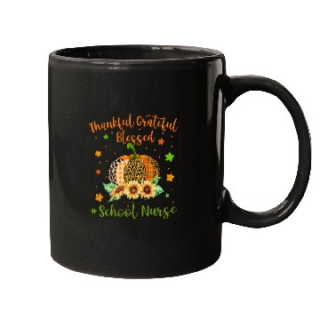 Discover Thankful School nurses Pumpkin Sunflower Thanksgiving Mugs