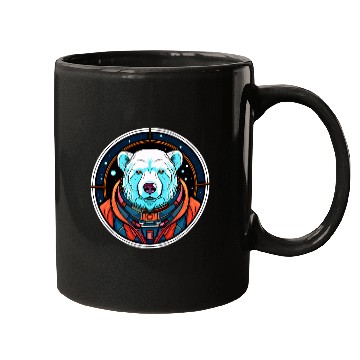 Discover Polar Bear in Space Funny Galaxy Astronaut Animals Mugs
