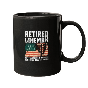 Discover Retired Lineman Design For Patriotic Lineworker Mugs