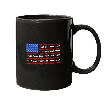 Discover Pilot Airplane American Flag Plane Aviation Mugs
