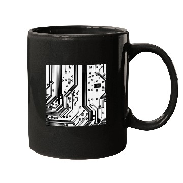 Discover Black Circuit Board Mother Board Computer Programmer Mugs