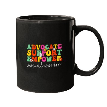 Discover Advocate Support Empower Groovy Social Worker Graduation MSW 11 Mugs