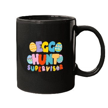 Discover Egg Hunt Supervisor Retro Eggstravaganza Coordinator Design Mugs
